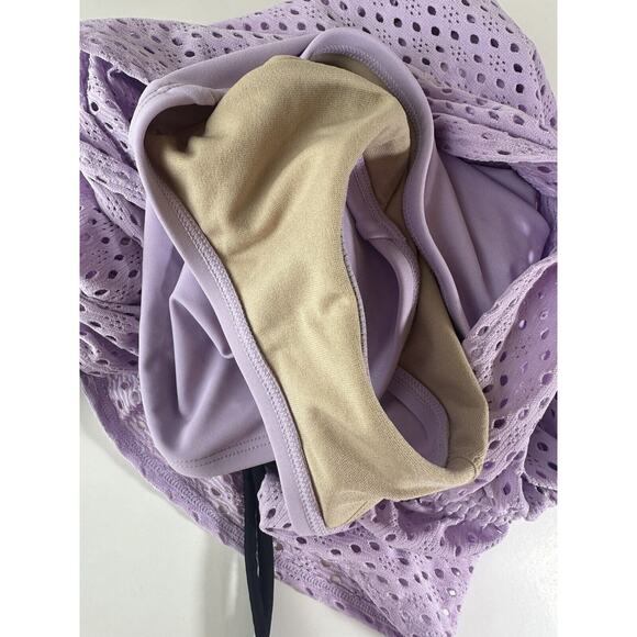 Swim Cacique Lane Bryant 2 Piece Swim Perforated Light Purple Size 14 Wireless - Picture 7 of 9